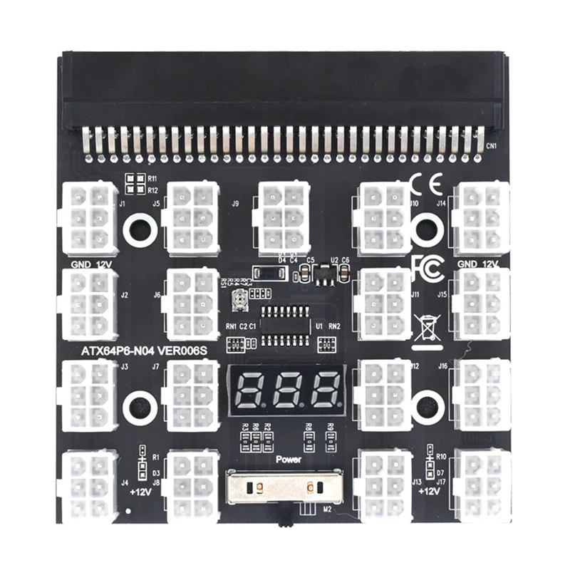 Breakout Board 17 Port 6Pin LED Display Power Module Server Card Adapter for HP 1200W 750W PSU GPU Miner Mining BTC ETH
Breakout Board 17 Port 6Pin LED Display Power Module Server Card Adapter for HP 1200W 750W PSU GPU Miner Mining BTC ETH