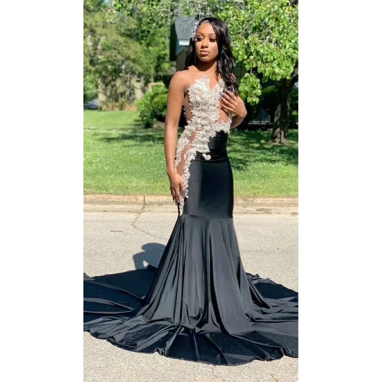 Aso Ebi Black Elegant Evening Dresses Appliques Long Satin Mermaid Sweep Train Formal Dress Plus Size Women Party Prom Gowns
Aso Ebi Black Elegant Evening Dresses Appliques Long Satin Mermaid Sweep Train Formal Dress Plus Size Women Party Prom Gowns