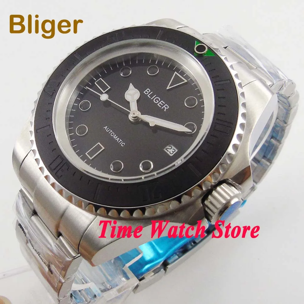

Мужские автоматические часы Bliger Miyota 8215 SEA, 44 мм, сапфировое стекло, черный циферблат, светящийся керамический Безель, водонепроницаемые 158