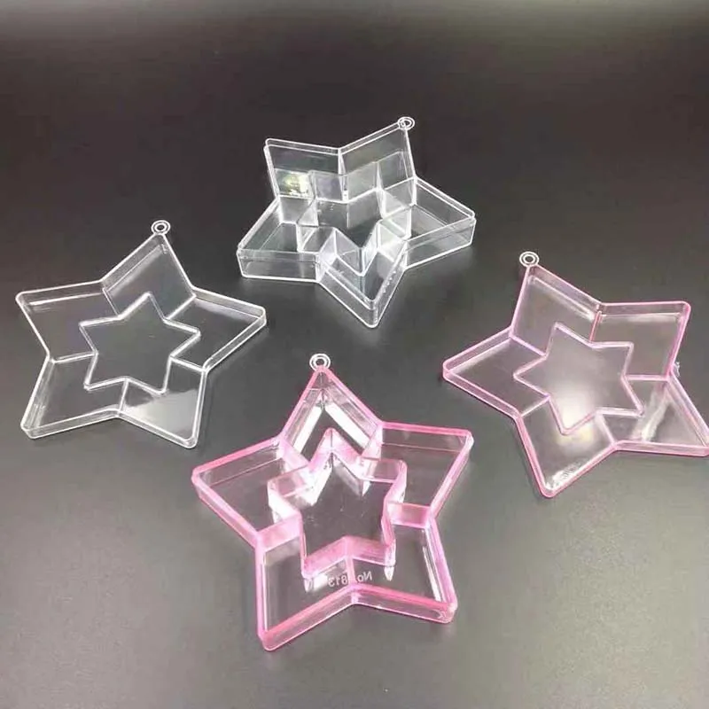 

Pink Clear Star Plastic Storage Box Jewelry Box Jewelry Organizer Holder Cabinets For Small objects