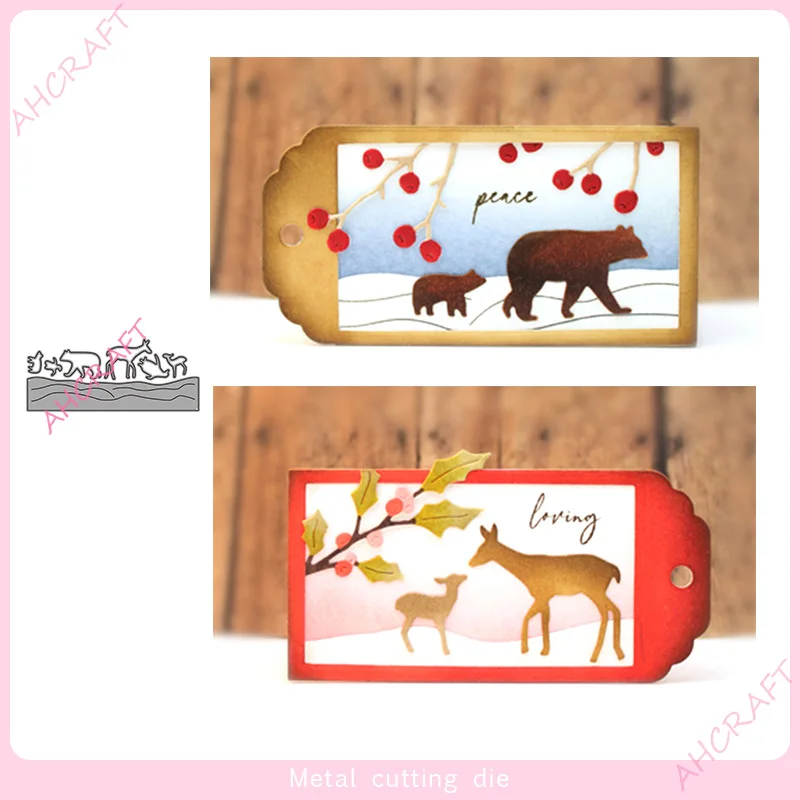 Металлические пресс-формы в виде медведя и оленя для скрапбукинга, фотоальбома, декоративное тиснение, бумажная карточка, поделки Die2020 
Металлические пресс-формы в виде медведя и оленя для скрапбукинга, фотоальбома, декоративное тиснение, бумажная карточка, поделки Die2020