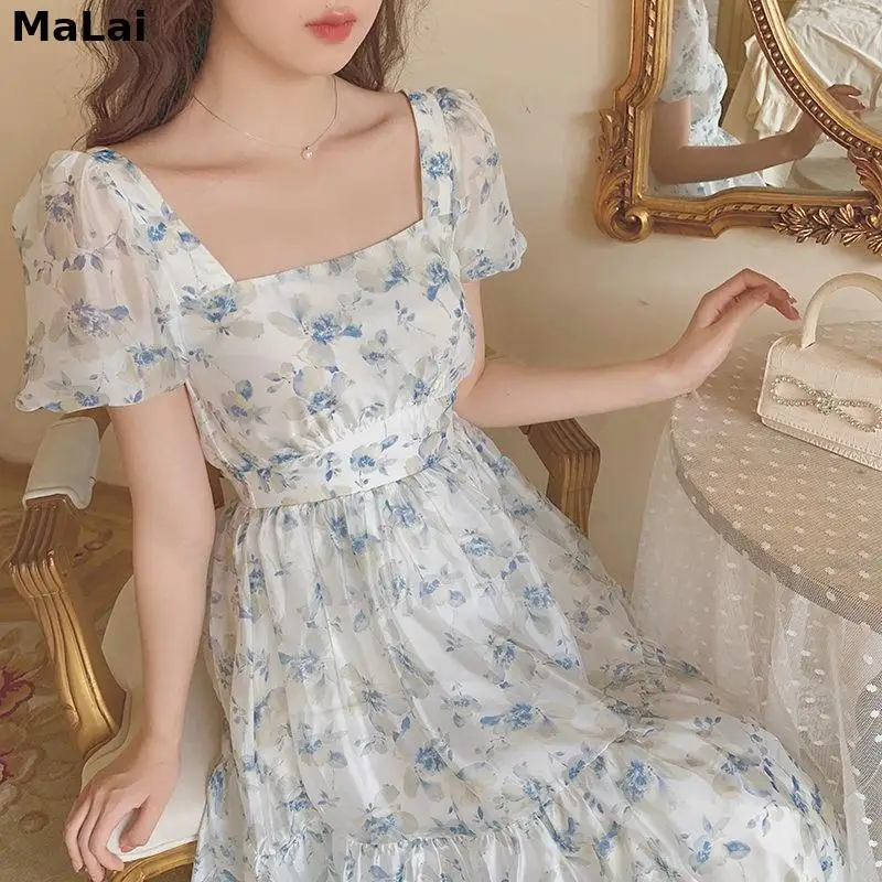 Women Sweet Short Sleeve Boho Dresses Summer French Floral Dresses Female Korean A-Line Revolve Casual Party Midi Dresses 2021
Women Sweet Short Sleeve Boho Dresses Summer French Floral Dresses Female Korean A-Line Revolve Casual Party Midi Dresses 2021