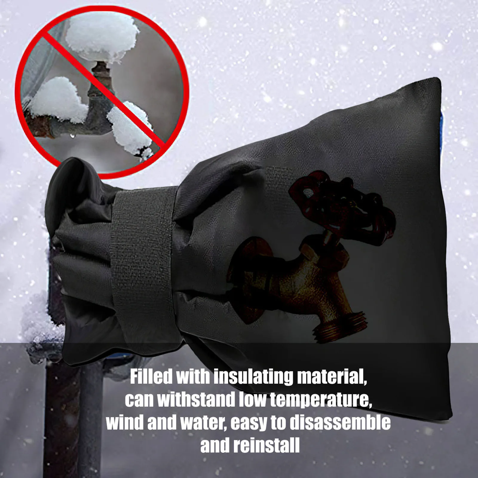 Winter Faucet Insulation Cover Black Tear-Resistant Winter Outdoor Faucet Protector Good-Adhesion Faucet Covering Sock
Winter Faucet Insulation Cover Black Tear-Resistant Winter Outdoor Faucet Protector Good-Adhesion Faucet Covering Sock