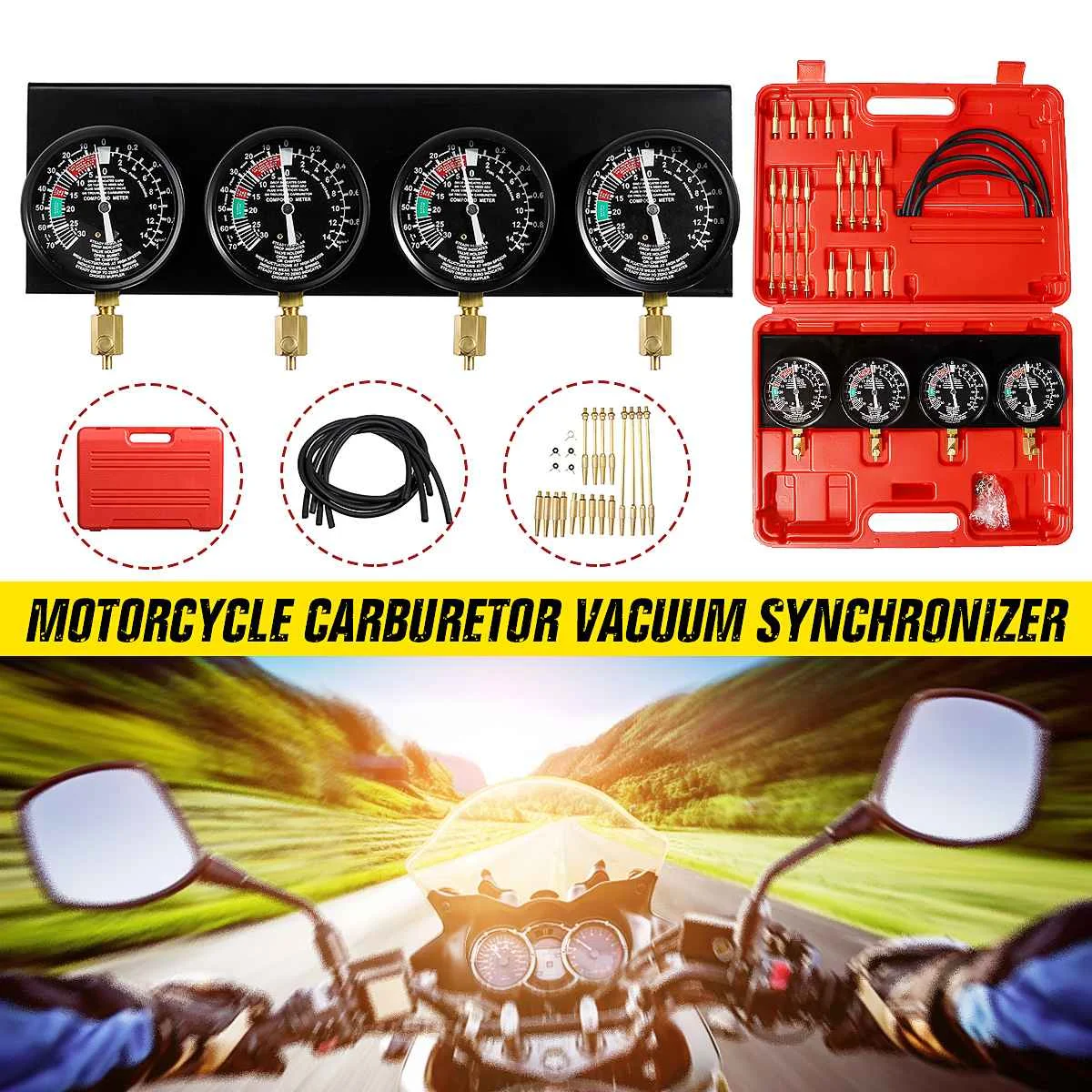 Motorcycle Fuel Vacuum Carburetor Synchronizer Tool Carb Sync Gauge 2/ 4 Cylinder for Motorcycle Motorbike Carbs Universal Carbu
Motorcycle Fuel Vacuum Carburetor Synchronizer Tool Carb Sync Gauge 2/ 4 Cylinder for Motorcycle Motorbike Carbs Universal Carbu