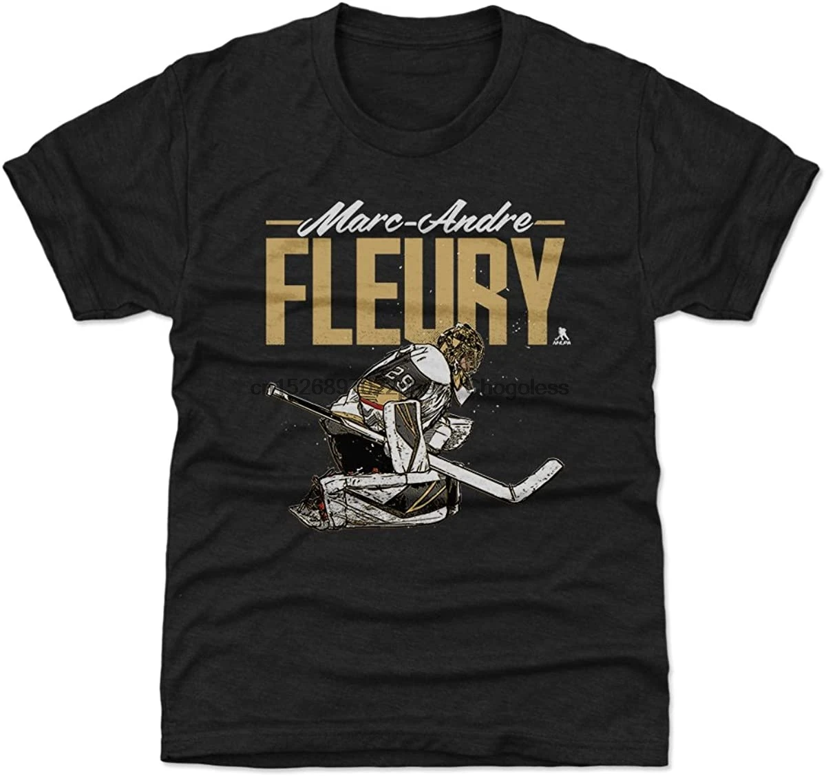 

500 LEVEL Marc-Andre Fleury Vegas Hockey Kids Shirt - Marc-Andre Fleury Grunge