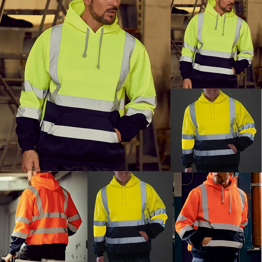 Winter Men's Jacket Solid Color Reflective Strip Hooded Long Sleeve Sweater Top Road Work High Visibility Sleeve 10.25
Winter Men's Jacket Solid Color Reflective Strip Hooded Long Sleeve Sweater Top Road Work High Visibility Sleeve 10.25