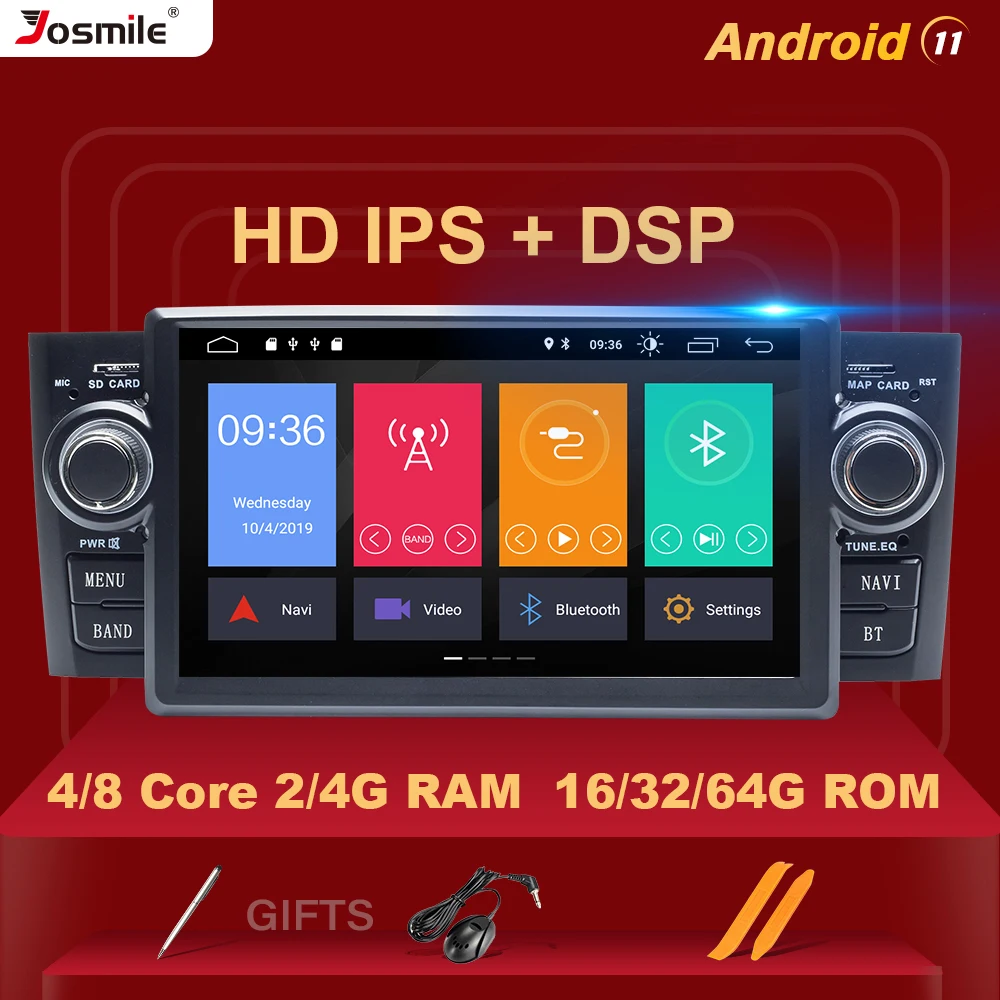 

Автомагнитола 4 Гб DSP 1 Din Android 11 автомобильный DVD-плеер для Fiat Grande Punto Linea 2007-2012 Мультимедиа GPS Навигация стерео 8 ядер