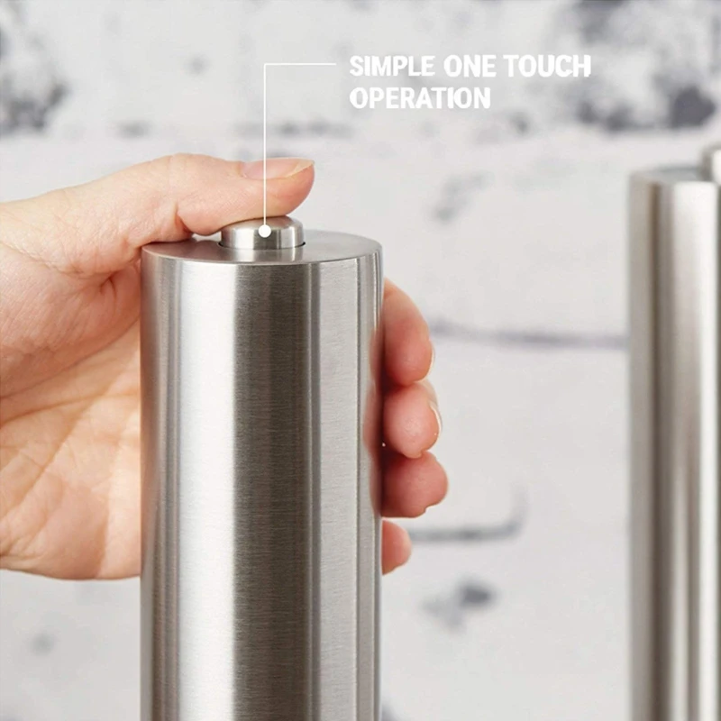 Electric Salt and Pepper Grinder Set (Batteries not included) - Automatic Adjustable Shakers - Stainless Steel Powered
Electric Salt and Pepper Grinder Set (Batteries not included) - Automatic Adjustable Shakers - Stainless Steel Powered