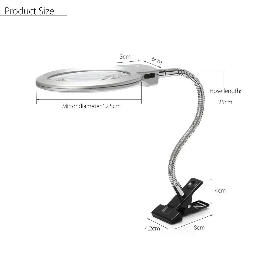 Led Clip-on Hose Magnifying Glass Desktop Reading Magnifying Hose Glass Metal Lighting Glass Magnifying Clip-on Battery Wit W3D5
Led Clip-on Hose Magnifying Glass Desktop Reading Magnifying Hose Glass Metal Lighting Glass Magnifying Clip-on Battery Wit W3D5