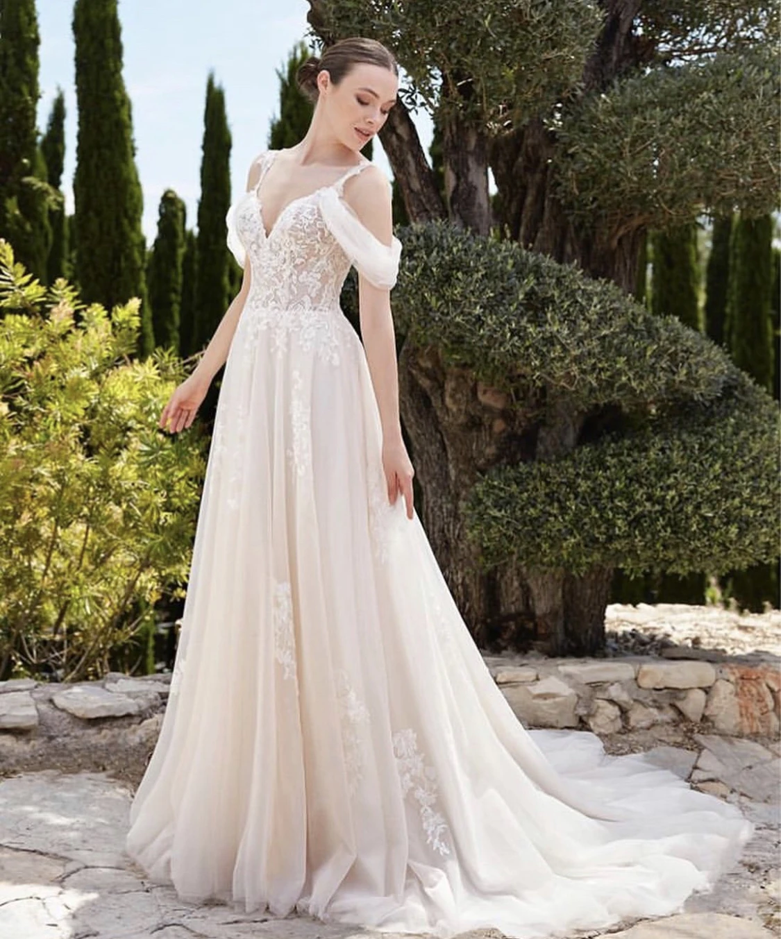Elegant Fairy Wedding Dresses 2021 A-Line Off Shoulder Lace Appliques Backless Sweep Train Bridal Gown Vestidos De Noiva
Elegant Fairy Wedding Dresses 2021 A-Line Off Shoulder Lace Appliques Backless Sweep Train Bridal Gown Vestidos De Noiva