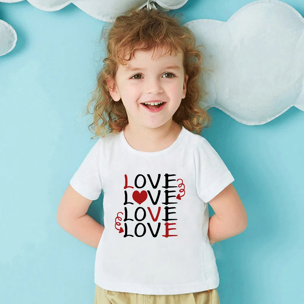 Cute Love Print Girl Birthday Shirt Pure White Short Sleeve O-neck Children Casual Tee Girls Clothes
Cute Love Print Girl Birthday Shirt Pure White Short Sleeve O-neck Children Casual Tee Girls Clothes