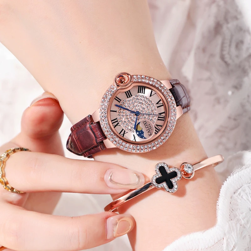 KALOXI Waterproof Full Diamond Gypsophila Women's Wristwatches Corium Strap Casual Quartz Watch Women
KALOXI Waterproof Full Diamond Gypsophila Women's Wristwatches Corium Strap Casual Quartz Watch Women