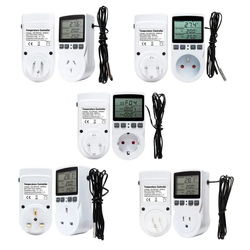 Digital Thermostat Temperature Controller Socket Outlet 16A with Timer Sensor D0AC
Digital Thermostat Temperature Controller Socket Outlet 16A with Timer Sensor D0AC