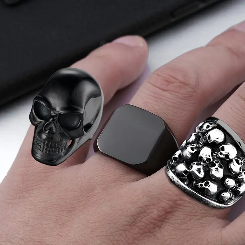 Ethnic Style Animal Rings For Men Vintage 316L Stainless Steel Skull Skeleton Eagle Punk Demons Ring Silver Black Color Crystal
Ethnic Style Animal Rings For Men Vintage 316L Stainless Steel Skull Skeleton Eagle Punk Demons Ring Silver Black Color Crystal