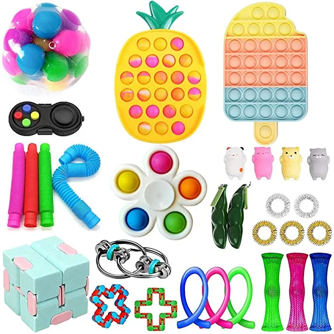 Sensory Fidget Pack Silicone Decompression Toys Set Relieves Stress Squeeze Toy Anti-Anxiety Tools Hand Toys Puzzle Toy Hand Toy
Sensory Fidget Pack Silicone Decompression Toys Set Relieves Stress Squeeze Toy Anti-Anxiety Tools Hand Toys Puzzle Toy Hand Toy