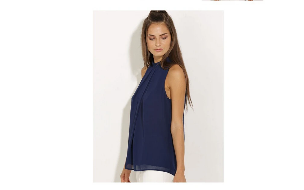 2020 summer blue slim chiffon chic women's summer vest sleeveless shirt casual vest shirt back hollow
2020 summer blue slim chiffon chic women's summer vest sleeveless shirt casual vest shirt back hollow
