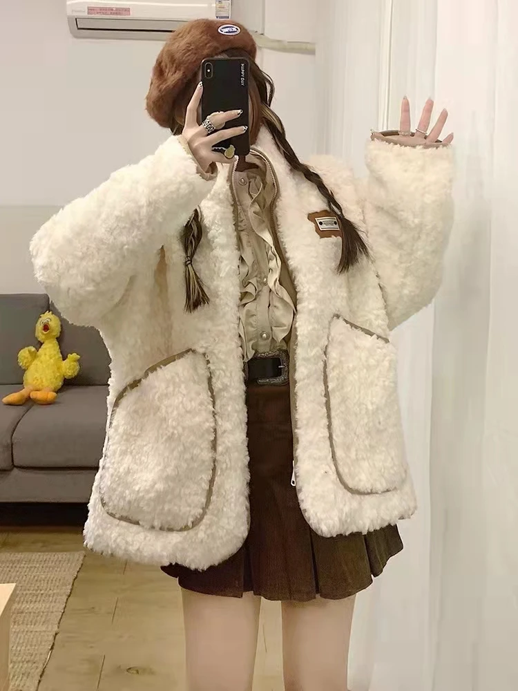 Winter Lamb Velvet Jacket Women's Furry Fur and Fur In One Fashion Thick Plus Velvet Lamb's Wool Jacket Women's Cotton Jacket
Winter Lamb Velvet Jacket Women's Furry Fur and Fur In One Fashion Thick Plus Velvet Lamb's Wool Jacket Women's Cotton Jacket