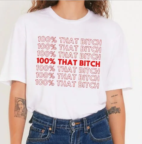 Fashionshow-JF 100%, смешные цитаты, футболка с надписью That B ** ch, женские хлопковые Модные Винтажные Топы с коротким рукавом в уличном стиле
Fashionshow-JF 100%, смешные цитаты, футболка с надписью That B ** ch, женские хлопковые Модные Винтажные Топы с коротким рукавом в уличном стиле