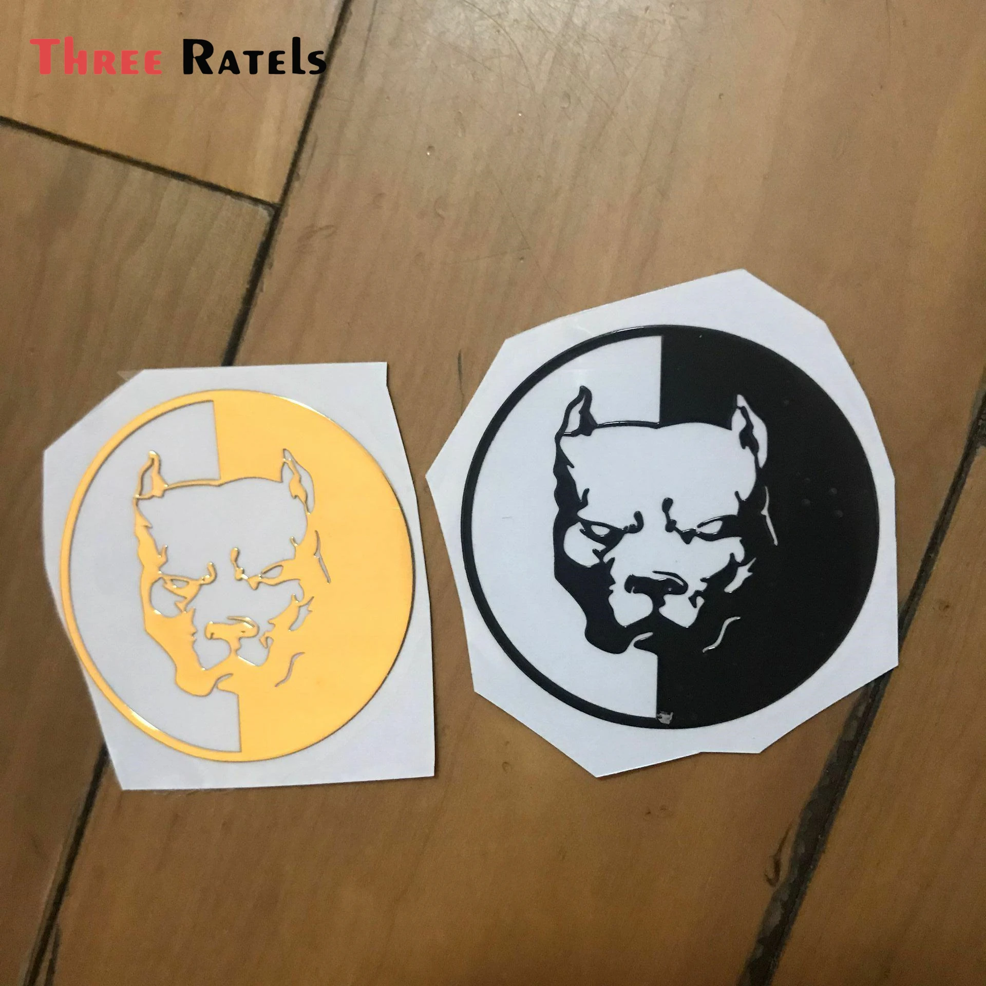 

Three Ratel cool MT-68 pitbull dog 3D metal sticker decal for Laptop Skateboard Home Decoration Car Scooter Decal
