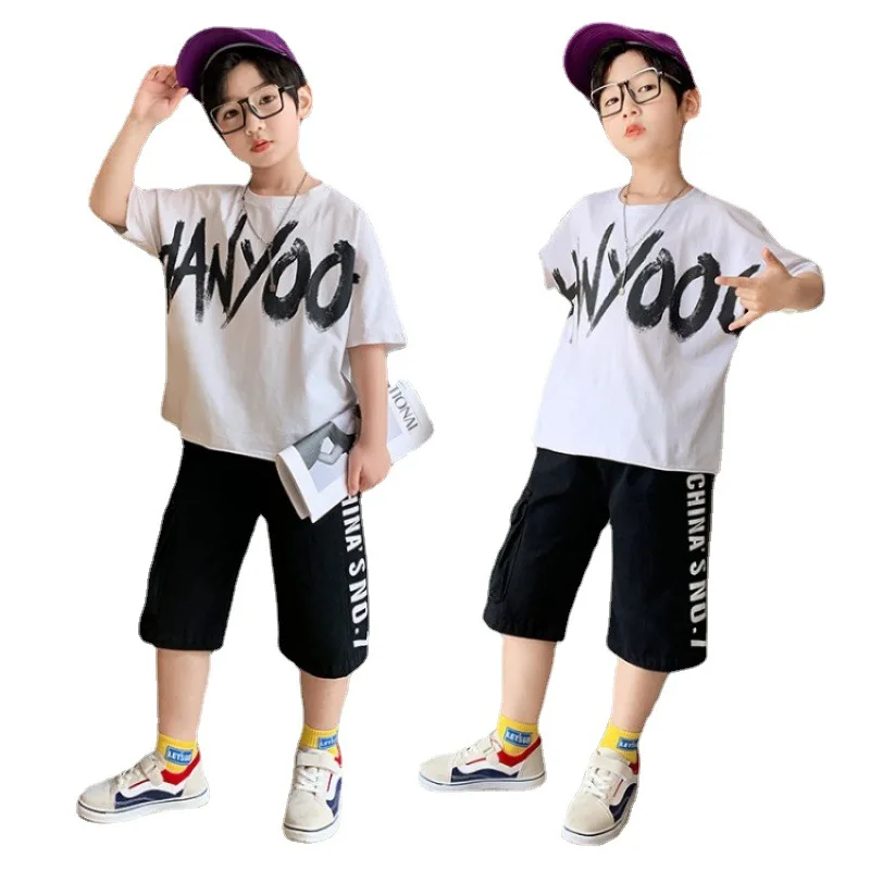 Kids Boys letters printed short-sleeved T-shirt five pants cotton 2pcs suit new summer big virgin suit 4-12 years old
Kids Boys letters printed short-sleeved T-shirt five pants cotton 2pcs suit new summer big virgin suit 4-12 years old