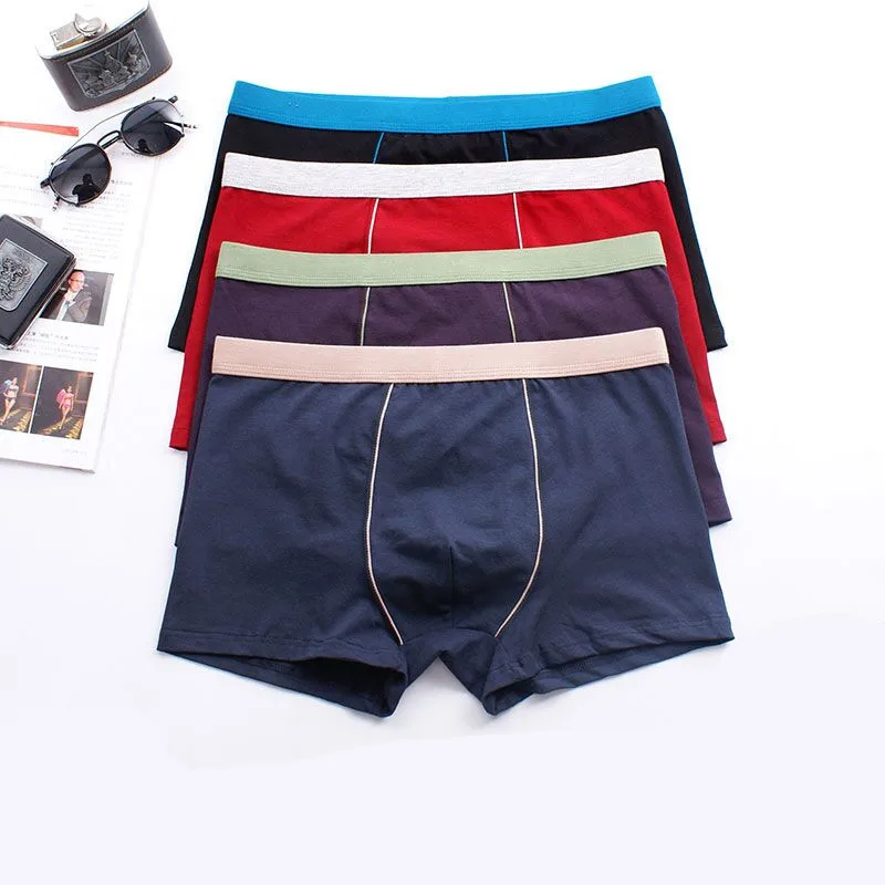 4pcs/Lot 9XL 8XL 7XL Underwear Male boxer Men lot Solid Panties Shorts Men's Cotton Underpants Breathable Intimate Man boxers | Мужская