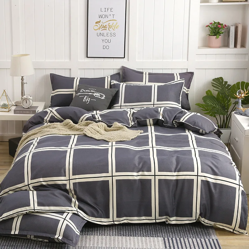 Pure Cotton Duvet Cover Set New Blue Plaid Brushed 4PCS Cotton Bedding Set Comforter Bedding Sets Queen
Pure Cotton Duvet Cover Set New Blue Plaid Brushed 4PCS Cotton Bedding Set Comforter Bedding Sets Queen