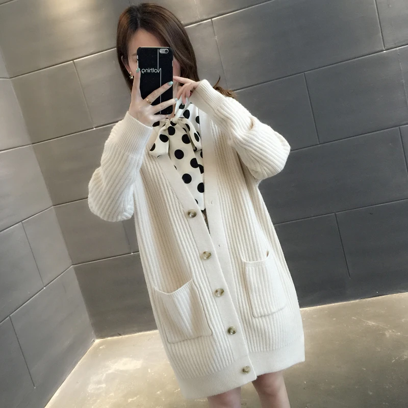Loose Knitted Cardigan Sweater Jacket Female Mid-length Wild Thick Spring Winter Strip Button V-neck Tops Autumn 2021 Women
Loose Knitted Cardigan Sweater Jacket Female Mid-length Wild Thick Spring Winter Strip Button V-neck Tops Autumn 2021 Women