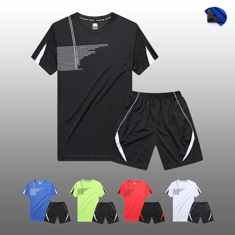 Football Jersey & shorts Short sleeve tracksuit men soccer training suit Football uniform Gym workout fitness running Sportswear
Football Jersey & shorts Short sleeve tracksuit men soccer training suit Football uniform Gym workout fitness running Sportswear