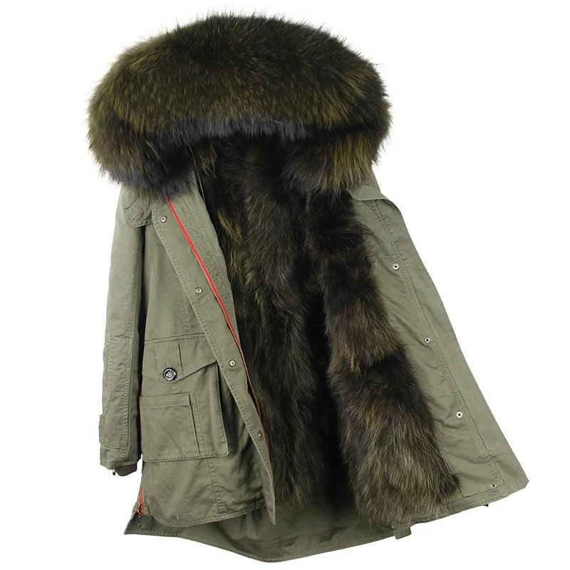 

Hair control 2020 new tuxedo fur raccoon fur liner anti-season promotion big fur collar pie overcoming coat women