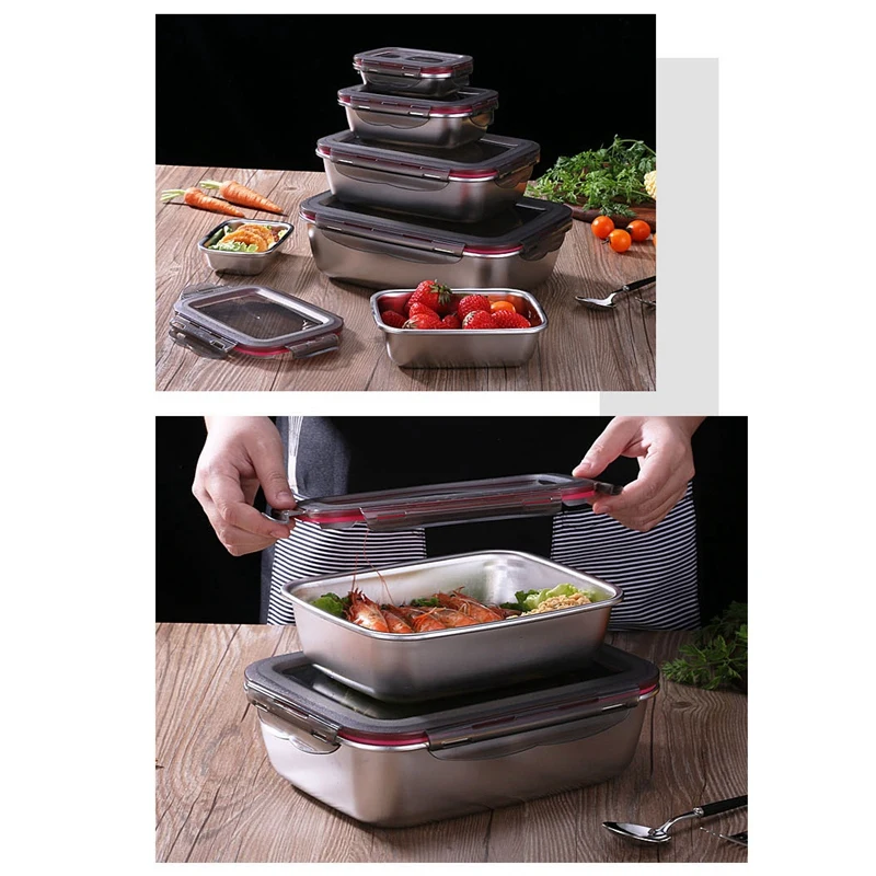 Stainless Steel Lunch Box Sealed Food Fresh-Keeping Boxes Office Bento Container Lunch Container
Stainless Steel Lunch Box Sealed Food Fresh-Keeping Boxes Office Bento Container Lunch Container
