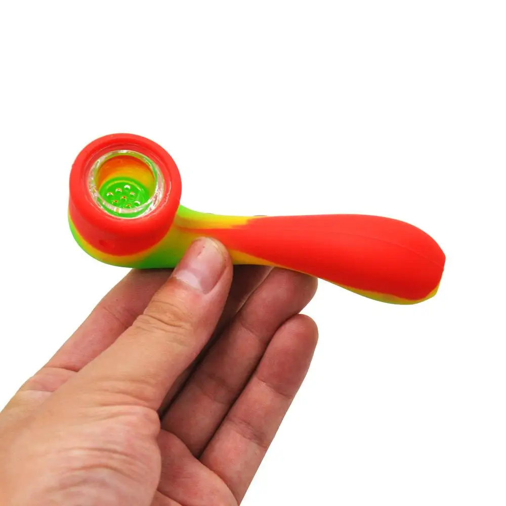 Rainbow Color Smoking Spoon Pipes Silicone Rubber Tobacco Pipes Bent Style Smoking Accessories Birthdays Xmas Gifts
Rainbow Color Smoking Spoon Pipes Silicone Rubber Tobacco Pipes Bent Style Smoking Accessories Birthdays Xmas Gifts