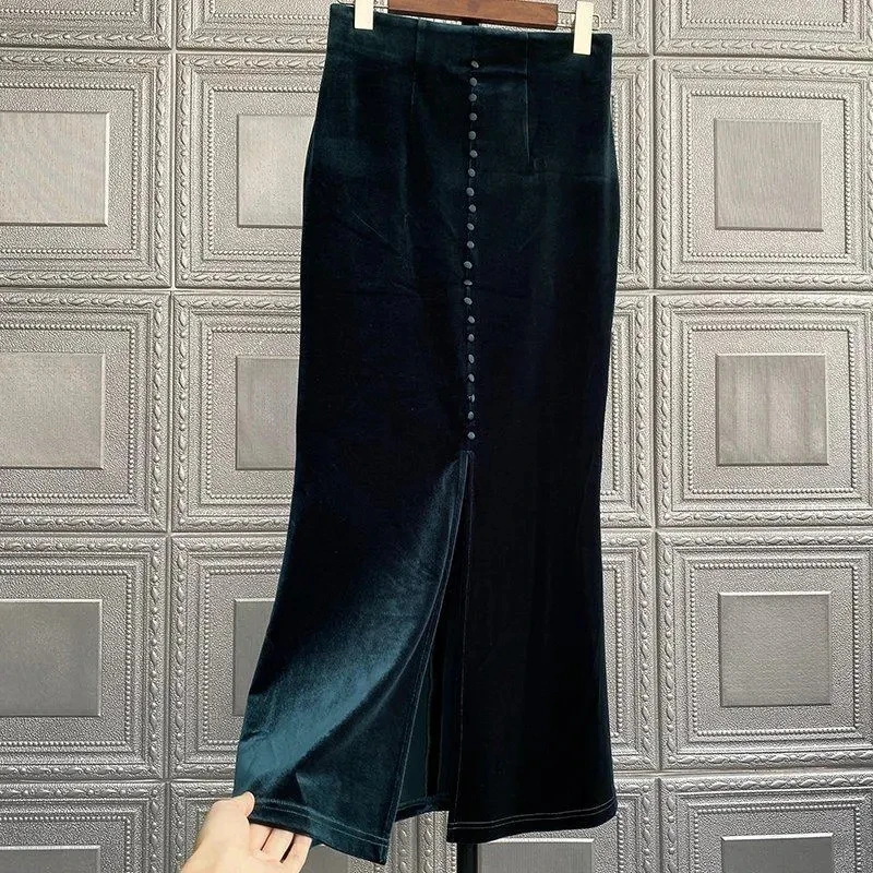 Retro high waist gold velvet skirt women's autumn and winter long hip skirt fishtail skirt long skirts for women Natural
Retro high waist gold velvet skirt women's autumn and winter long hip skirt fishtail skirt long skirts for women Natural