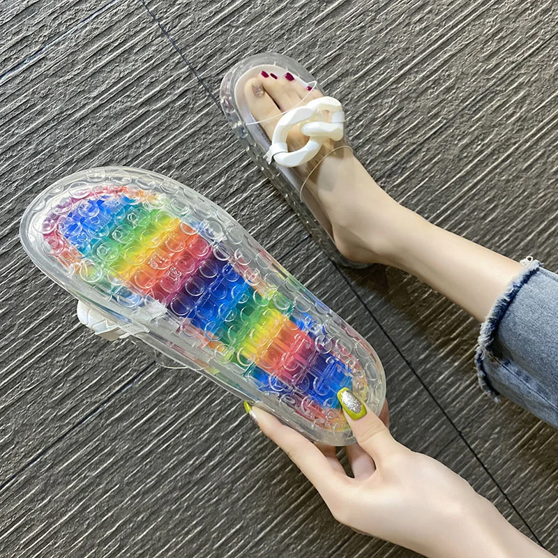 Cute 2021 New Women's Summer Slippers Chain Color Slippers Flat Sandals Sandals Beach Flip Flops Casual Shoes Ladies Large Size
Cute 2021 New Women's Summer Slippers Chain Color Slippers Flat Sandals Sandals Beach Flip Flops Casual Shoes Ladies Large Size