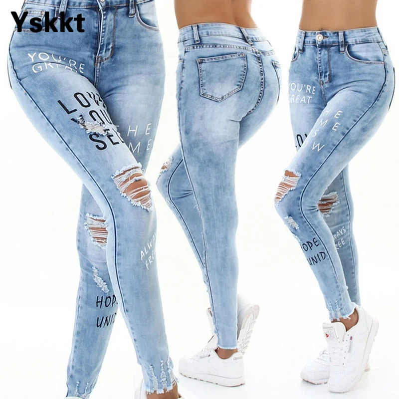 Jeans Woman High Waisted Straight Skinny Stretchy Pant Streetwear Women Letter Print Hole Washed Denim Pencil Pants Trousers
Jeans Woman High Waisted Straight Skinny Stretchy Pant Streetwear Women Letter Print Hole Washed Denim Pencil Pants Trousers