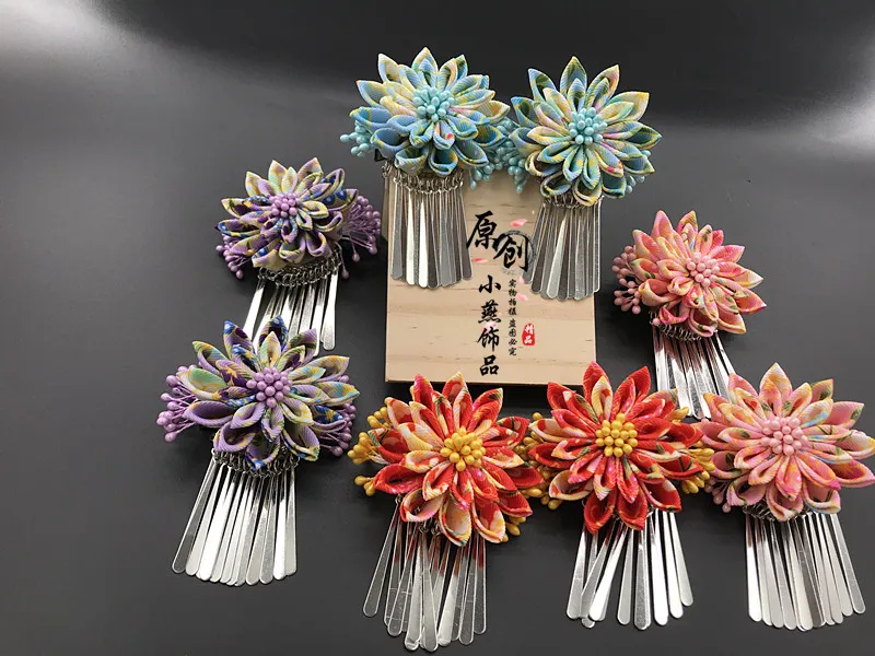 Новые японские цветные украшения ручной работы заколка для волос с бахромой