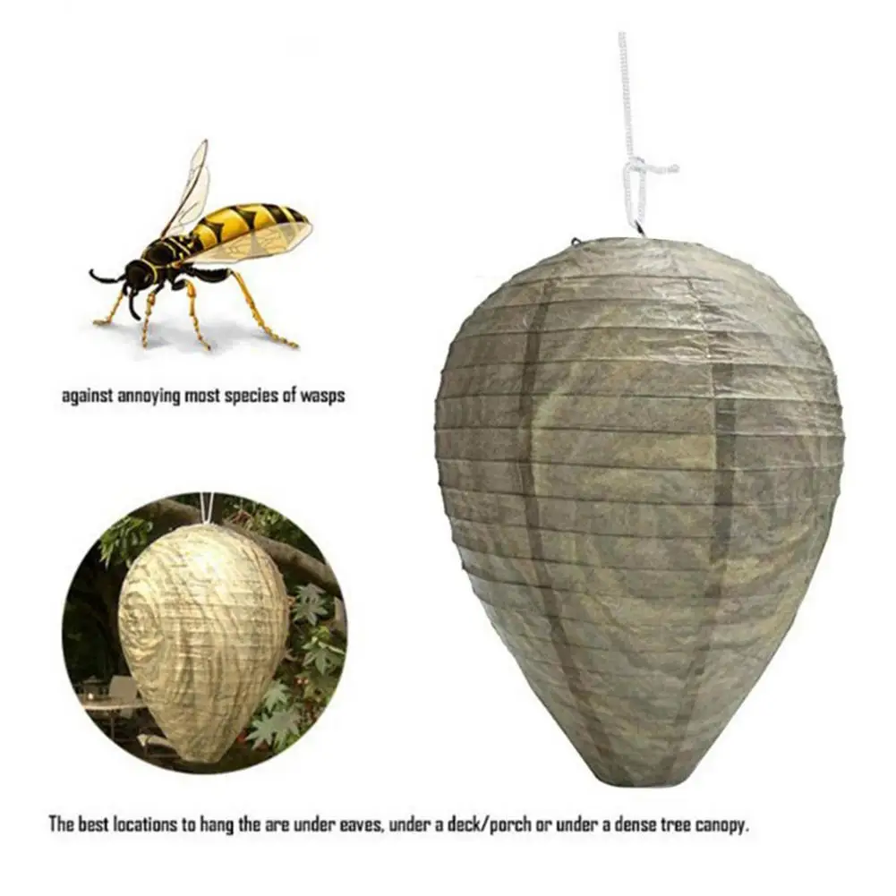 

Hanging Wasp Bee Trap Fly Insect Simulated Wasp Nest Effective Pest Control Natural Non-Toxic for Wasps Hornet
