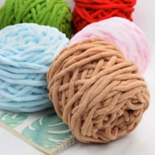 100g/ball Soft milk cotton blends polyester blended chenille wool yarn Chunky for hand Knitting DIY Crochet hat scarf thread fur