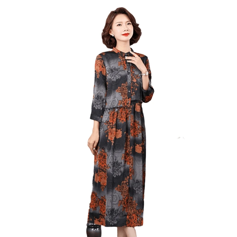 Large Size Mother Silk Dress Mulberry Silk 7 / 4 Sleeve Medium Length Loose Middle-aged Old Clothing
Large Size Mother Silk Dress Mulberry Silk 7 / 4 Sleeve Medium Length Loose Middle-aged Old Clothing