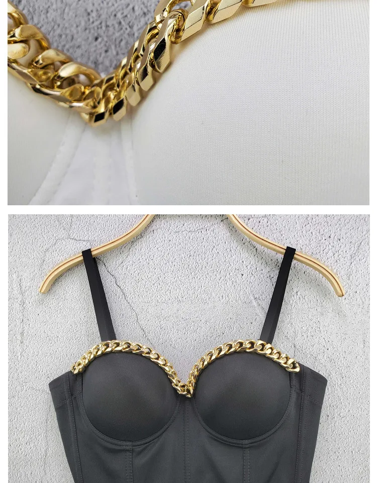 Super Fire Small Sling Chain Waistcoat With Slim Design, Retro Open Navel And Sleeveless Top For Women 
Super Fire Small Sling Chain Waistcoat With Slim Design, Retro Open Navel And Sleeveless Top For Women