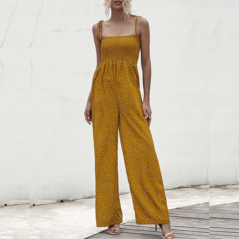 Women Jumpsuits Dots Printed Lace-up Sleeveless Long Wide Leg Summer Overalls Female Sexy Elastic Tube Top One Piece Outfit
Women Jumpsuits Dots Printed Lace-up Sleeveless Long Wide Leg Summer Overalls Female Sexy Elastic Tube Top One Piece Outfit