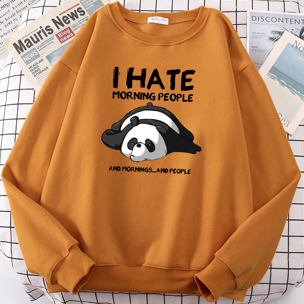 

Lazy Panda I Hate Morning People Prints Hoody Man Casual Oversize Sweatshirt Autumn Fleece Hoody Fashion Soft Clothes Women's