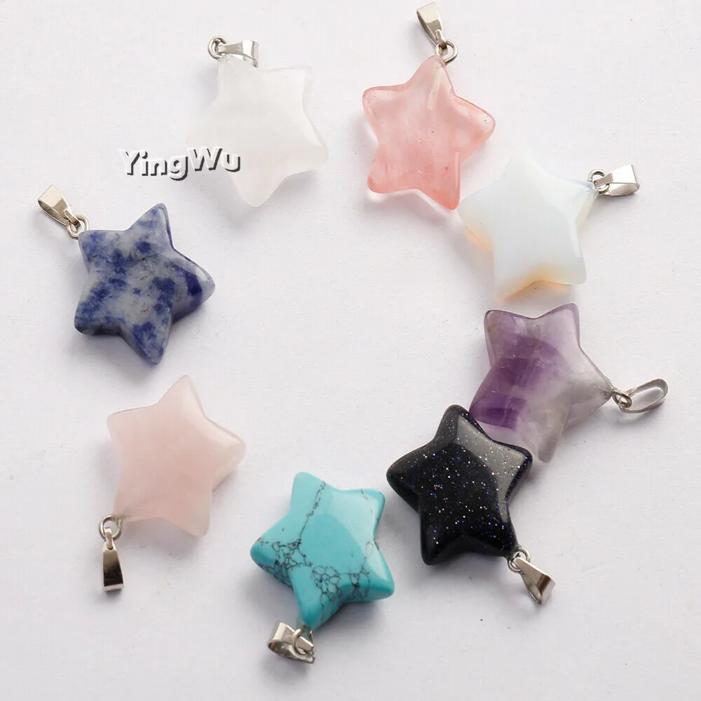 Yingwu Wholesale 10Pcs Lot Natural Charms Stone Pendant Star Stone Pendants Crystal For Necklace Jewelry Making 
Yingwu Wholesale 10Pcs Lot Natural Charms Stone Pendant Star Stone Pendants Crystal For Necklace Jewelry Making