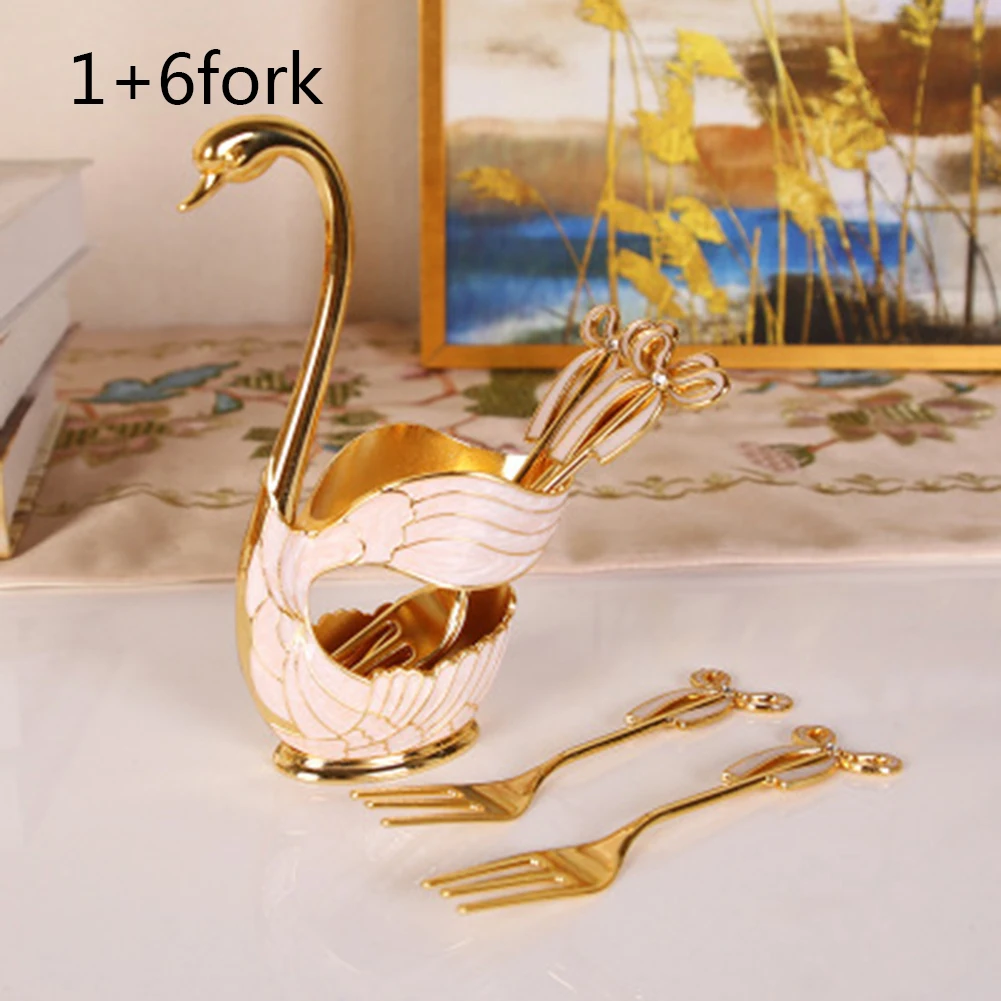 Tableware Set Cutlery Kit 6* Table Forks & 1* Fork Holder Swan Shape Stainless Steel For Fruit Cake Coffee Tea Kitchen Dining
Tableware Set Cutlery Kit 6* Table Forks & 1* Fork Holder Swan Shape Stainless Steel For Fruit Cake Coffee Tea Kitchen Dining