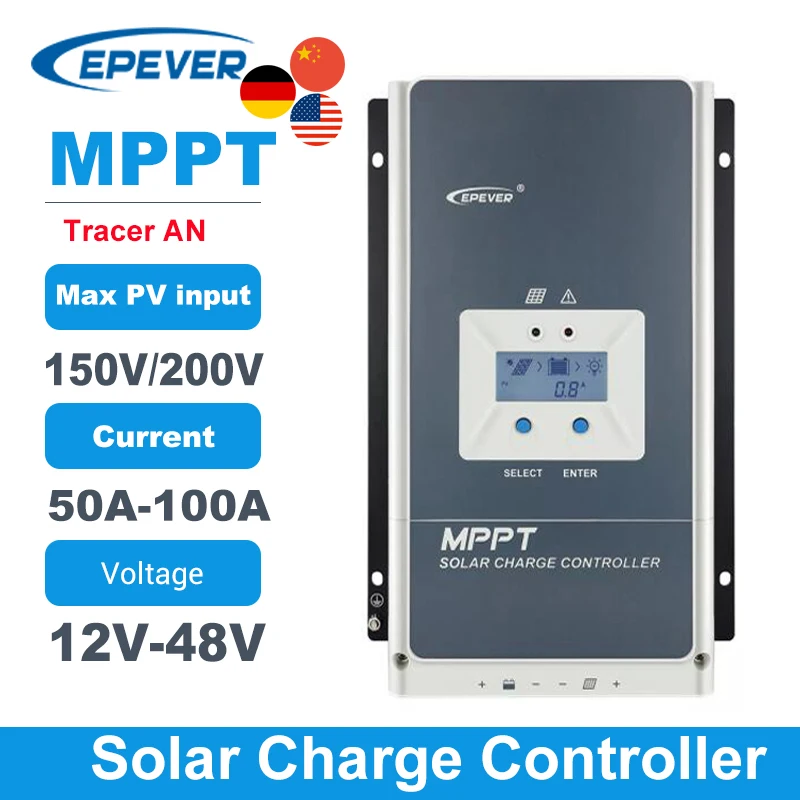 EPever MPPT 50A 60A 80A 100A Solar Charge Controller 12V 24V 36V 48V For Max PV150V Tracer 5415AN 6415AN PV 200V 8420AN 10415AN
EPever MPPT 50A 60A 80A 100A Solar Charge Controller 12V 24V 36V 48V For Max PV150V Tracer 5415AN 6415AN PV 200V 8420AN 10415AN