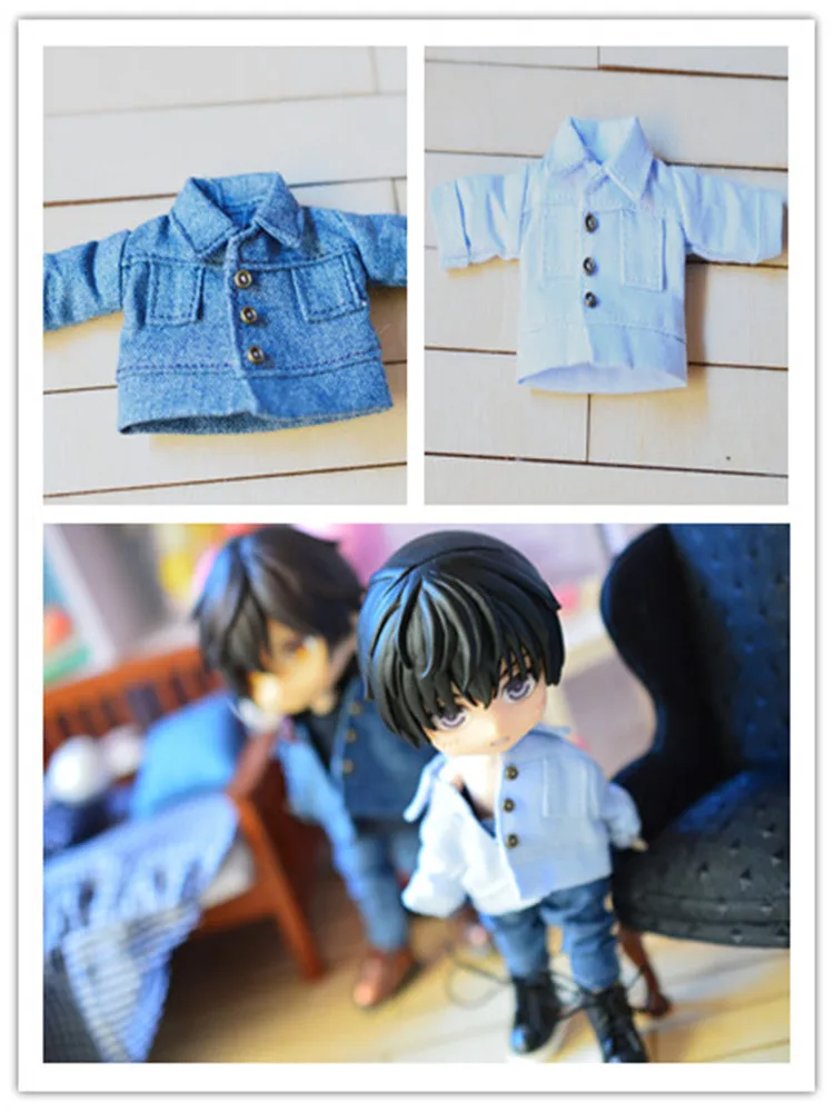 Джинсовая куртка OB11 1/12 Кукольное пальто Obitsu11 одежда (подходит для BJD12 Cu пакет