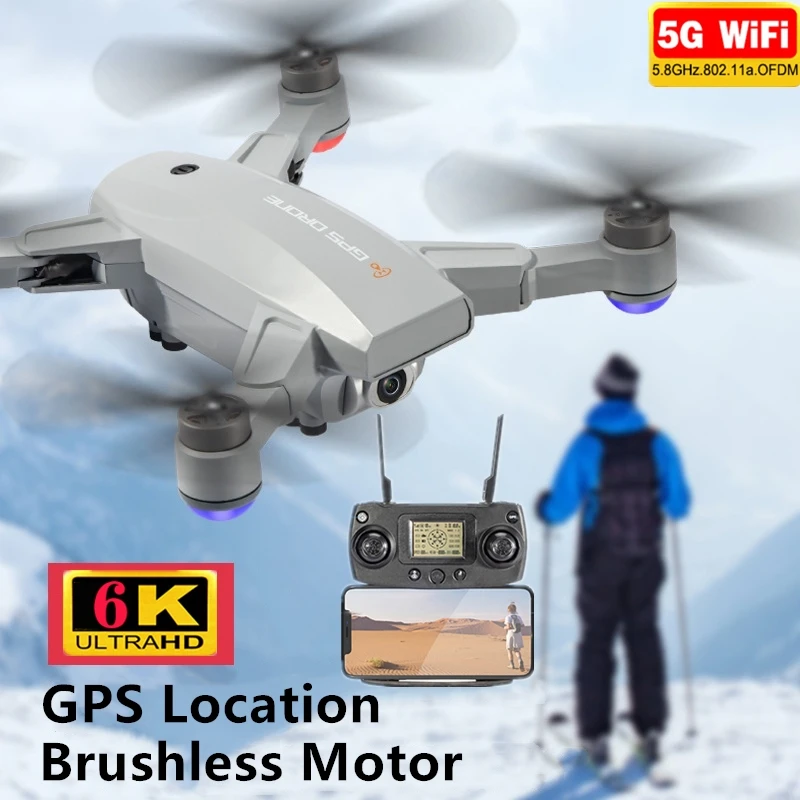 Фото Складной оптический Дрон для селфи с жестами Wi-Fi 4K HD двойная камера 3D рулон