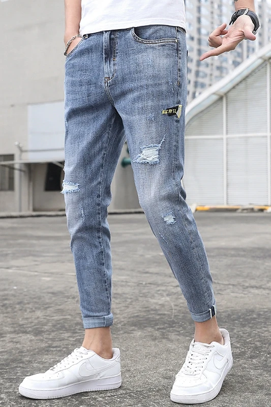 Light-colored student denim jeans men's summer trend thin slim fit feet 2021 new teenagers cowboy denim pencil pants
Light-colored student denim jeans men's summer trend thin slim fit feet 2021 new teenagers cowboy denim pencil pants