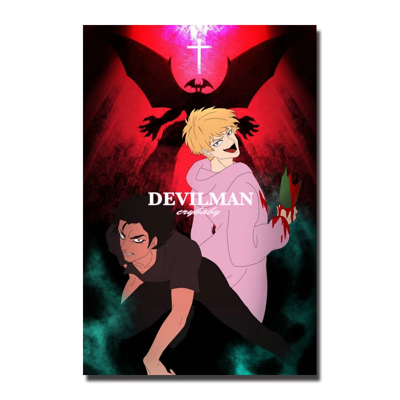 Шелковый Холст Devilman Crybaby для украшения комнаты японское аниме художественное
