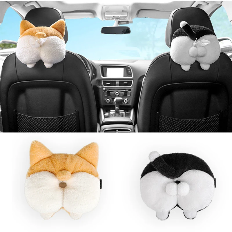 

Corgi Butt Cat Car Tissue Holder Napkin Box Vehicle Backseat Tissue Case Napkin Holder for Home Car Bathroom Toilet 휴지케이스