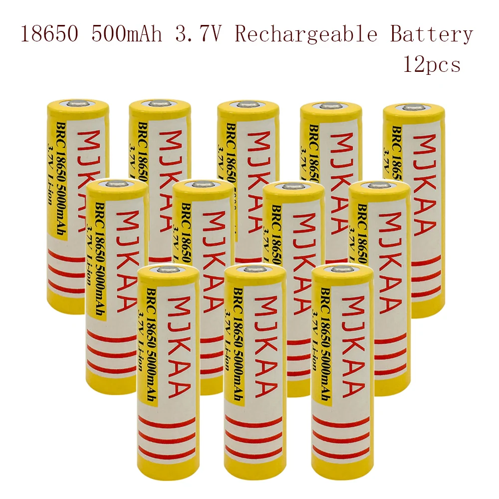 12PCS 100% Original New BRC18650 5000mAh 3.7V Li-ion Rechargeable Battery Lithium Batteries for Flashlight
12PCS 100% Original New BRC18650 5000mAh 3.7V Li-ion Rechargeable Battery Lithium Batteries for Flashlight
